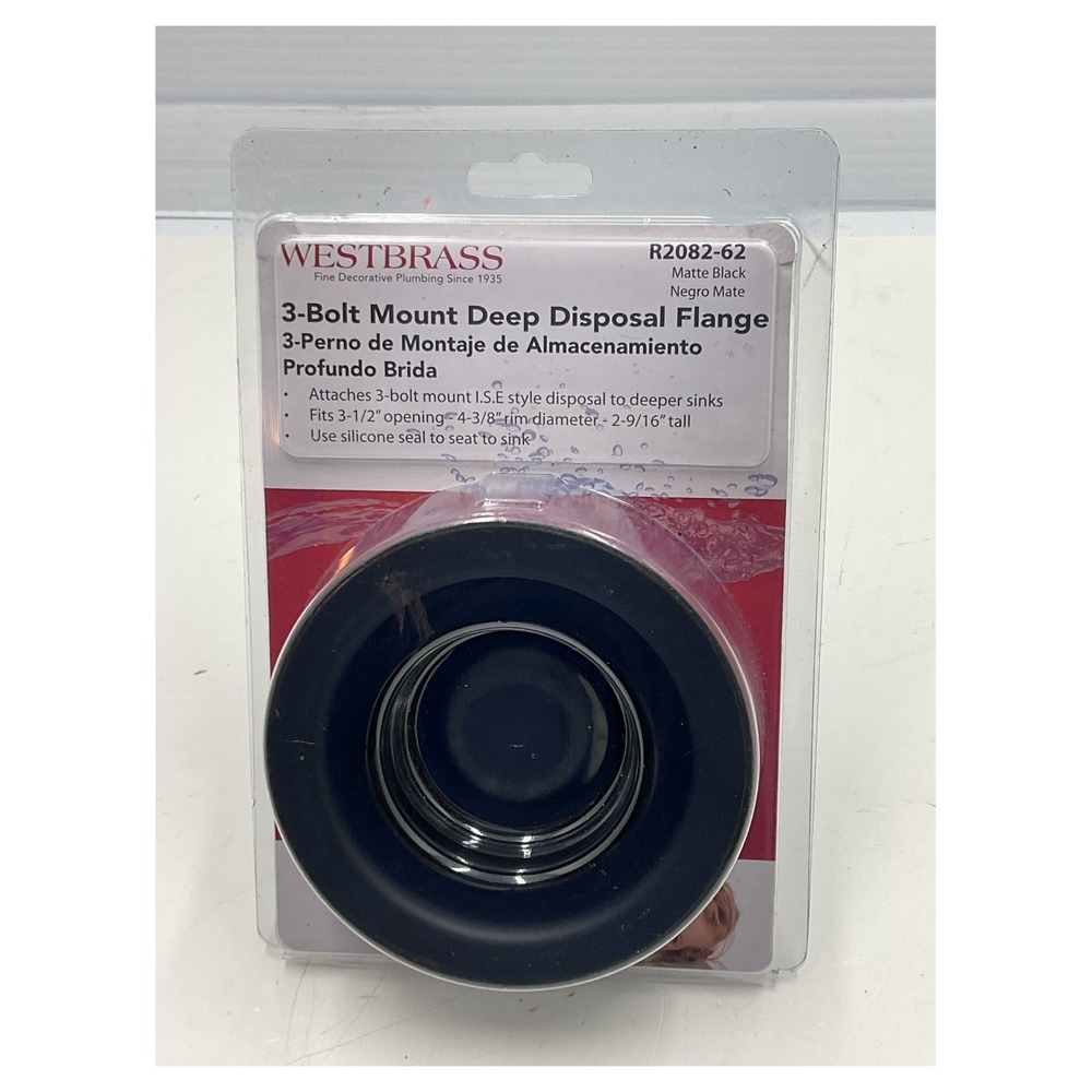 Westbrass R2082-62 3-Bolt Mount Deep Disposal Flange Matte Black
